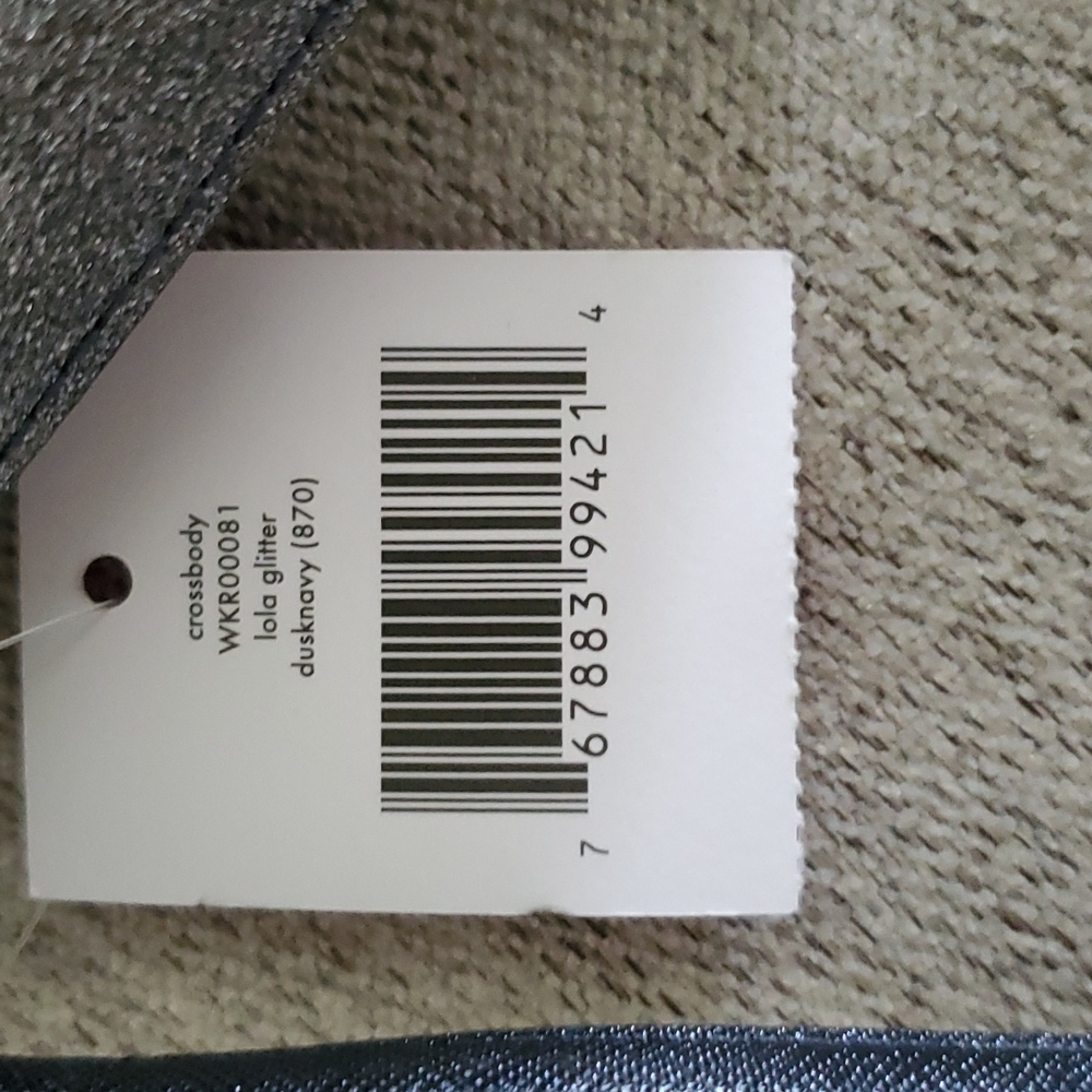 NEW Kate Spade cross body bag,purse, Lola glitter,dusk grey.Beautiful bluish tin - Picture 6 of 8